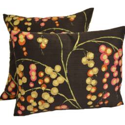 Harlequin - Iola Fuchsia/Tangerine Chocolate Gold Stunning Metallic Silk Cushion Cover Throw Pillow Designer Home Decor - thumbnail 3