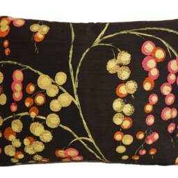 Harlequin - Iola Fuchsia/Tangerine Chocolate Gold Stunning Metallic Silk Cushion Cover Throw Pillow Designer Home Decor - thumbnail 2