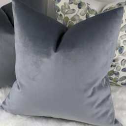 Knitted Velvet Thistle Cushion Cover Slate Grey Colourway, Soft Velvet Cushion Cover - thumbnail 2