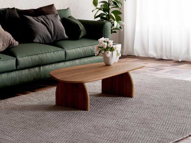 Unique Coffee Table - Modern Oak Coffee Table Scandi Original -Wooden Living Room - image 1