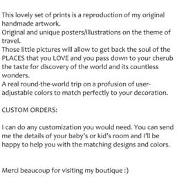 Travel Theme Nursery Art City Skyline Prints, Set Of 4 - thumbnail 2