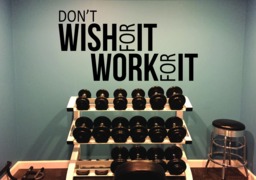 Gym Design, Wall Decal, Classroom Decor. Don't Wish For It Work 006 - thumbnail 1
