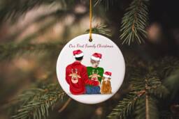 Our First Family Christmas Ornament, Pet Bauble, Boyfriend Girlfriend Ornament, 1st Ornament - thumbnail 1