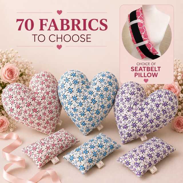 2Pc Mastectomy Set + Seatbelt Pillow Surgery Recovery Top Lumpectomy 70 Fabrics Inc Luxury Options Post-Op Heart - image 1