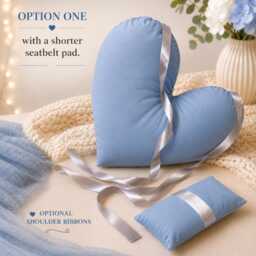 2Pc Mastectomy Set + Seatbelt Pillow Surgery Recovery Top Lumpectomy 70 Fabrics Inc Luxury Options Post-Op Heart - thumbnail 2
