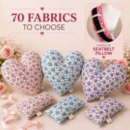 2Pc Mastectomy Set + Seatbelt Pillow Surgery Recovery Top Lumpectomy 70 Fabrics Inc Luxury Options Post-Op Heart - thumbnail 1