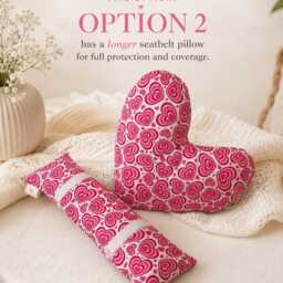 2Pc Mastectomy Set + Seatbelt Pillow Surgery Recovery Top Lumpectomy 70 Fabrics Inc Luxury Options Post-Op Heart - thumbnail 3