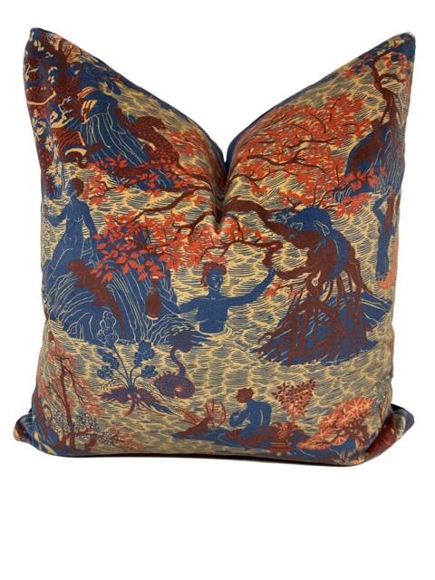 Zoffany Arden Avalonis Velvet Como Blue/Koi Cushion Cover Pillow - image 1