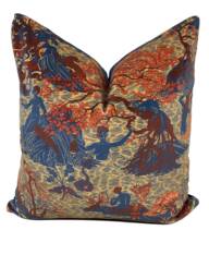 Zoffany Arden Avalonis Velvet Como Blue/Koi Cushion Cover Pillow - thumbnail 1