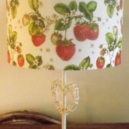 strawberry Lampshade Shabby Chic Floral Drum Shade - thumbnail 3