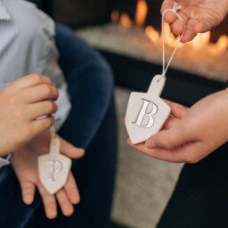 Set Of 2 Personalized Dreidel Hanukkah Ornaments With Initials - Custom Ornament Set, Unique Gift For - thumbnail 2
