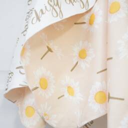 Personalized Organic Cotton Baby Blanket - Reversible Daisy Print - thumbnail 3
