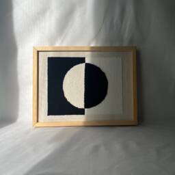 Yin Yang Framed Canvas, Zen Wall Decor, Fiber Artwork - thumbnail 2