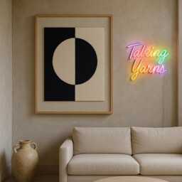 Yin Yang Framed Canvas, Zen Wall Decor, Fiber Artwork - thumbnail 3