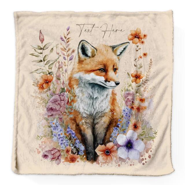 Watercolour Fox - Personalised Extra Soft Luxury Baby Blanket 75cm X - image 1