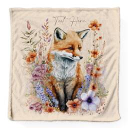 Watercolour Fox - Personalised Extra Soft Luxury Baby Blanket 75cm X