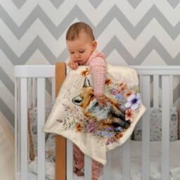Watercolour Fox - Personalised Extra Soft Luxury Baby Blanket 75cm X - thumbnail 4