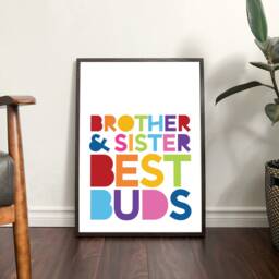 Brother & Sister Wall Art, Playroom Prints, Quote, Best Friends, Girls Bedroom Decor, Boys Decor - thumbnail 3