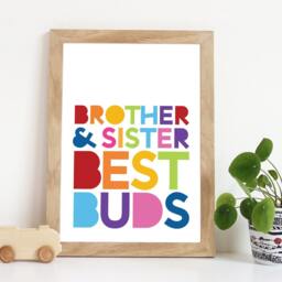 Brother & Sister Wall Art, Playroom Prints, Quote, Best Friends, Girls Bedroom Decor, Boys Decor - thumbnail 1