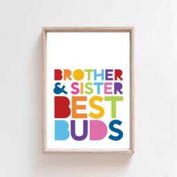 Brother & Sister Wall Art, Playroom Prints, Quote, Best Friends, Girls Bedroom Decor, Boys Decor - thumbnail 2