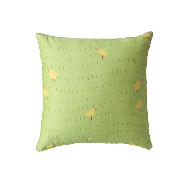Kids Chicks Pillow Cover - Green