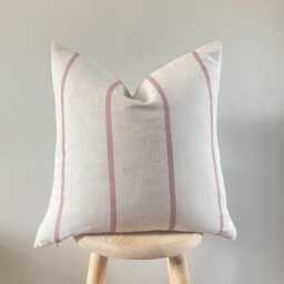 Ellis - Red Stripe Linen Modern Farmhouse Cushion Covers - thumbnail 2