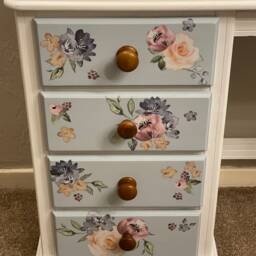 Sold White Painted Pine Dressing Table, Floral Design, Shabby Chic, Country Cottage Furniture, Bedroom, Drawers, Storage - thumbnail 3