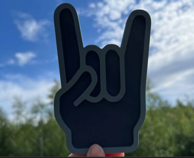 Rock On Hand Gesture Sign Acrylic Kids Room Decor - image 1
