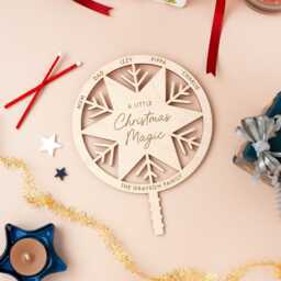 Christmas Magic Snowflake Tree Topper, Any Text Engraved Family Christmas, Acrylic Or Wood Snowflake - thumbnail 2