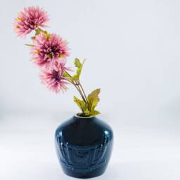 Recycled Royal Blue & Red Porcelain Royal Salute Whiskey Bottle Flower Vase - thumbnail 2