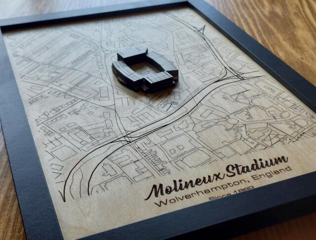 Molineux Stadium Wall Art Laser Engraved Wood, Wolverhampton Wanderers Fc Gift - image 1