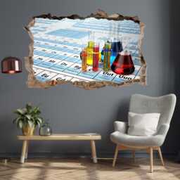 Chemistry Test Tubes Periodic Table Wall Decal Sticker Mural Poster Print Art School Decor Ck24 - thumbnail 1