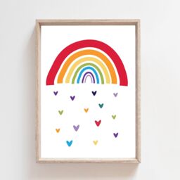 Rainbow Print, Girls Nursery Boys Nursery Playroom Prints, Home Decor, Gender Neutral Nursery, Childrens Wall Art - thumbnail 1