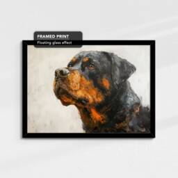 Rottweiler Abstract Dog Oil Painting Framed Poster Print Or Canvas Wall Decor Art Bedroom Home Interior Gift For Pet Lover - thumbnail 2