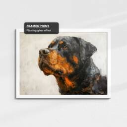 Rottweiler Abstract Dog Oil Painting Framed Poster Print Or Canvas Wall Decor Art Bedroom Home Interior Gift For Pet Lover - thumbnail 3