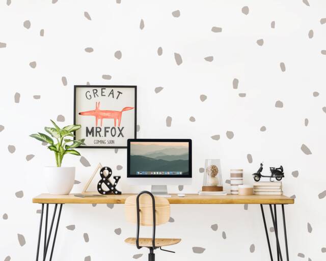 Abstract Paint Daub Wall Decals - Nursery Decals, Polka Dot Stickers, Scandinavian Decor, Kids Room Decor - image 1