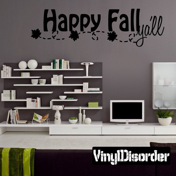 Happy Fall Yall - Vinyl Wall Decal Quotes Sticker Hd028Et - image 1