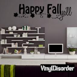 Happy Fall Yall - Vinyl Wall Decal Quotes Sticker Hd028Et - thumbnail 1