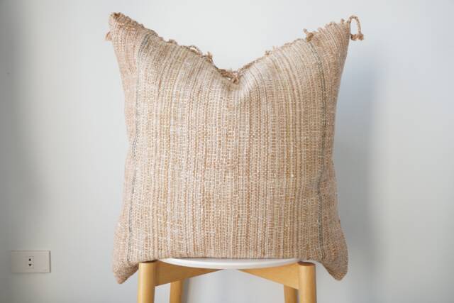 Brown Tribal Hemp Hand Woven Natural Dye Color Pillow Cover - image 1