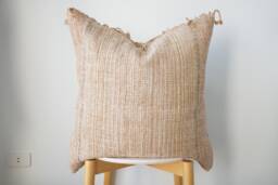 Brown Tribal Hemp Hand Woven Natural Dye Color Pillow Cover - thumbnail 1