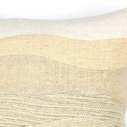 Textured Throw Pillow White Cream Blue 18x18 Landscape Patchwork Cushion Woven 45x45 Primitive Woolen Rustic Decorative - thumbnail 3