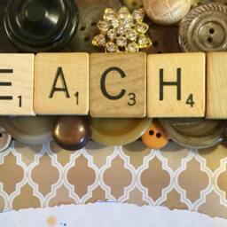 Teacher Button Frame in Browns ~ Gift For Daughter Son Teacher Rustic Home Decor Desk Photo 4x6 Photo - thumbnail 2