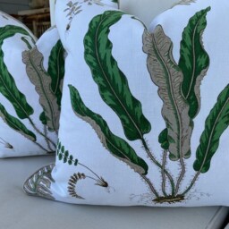 "G.p. & J. Baker Pillow Cover in Green & Brown ""Fern" - thumbnail 2