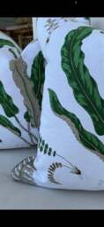 "G.p. & J. Baker Pillow Cover in Green & Brown ""Fern" - thumbnail 3