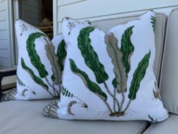 "G.p. & J. Baker Pillow Cover in Green & Brown ""Fern" - thumbnail 1