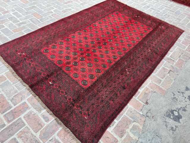 6x9 Khal Mohammadi Afghan Rug - Hand-Knotted Wool Carpet Deep Red Tribal Oriental Design For Living Room Decor Boho Gift - image 1