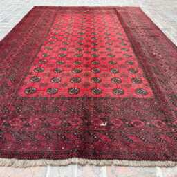 6x9 Khal Mohammadi Afghan Rug - Hand-Knotted Wool Carpet Deep Red Tribal Oriental Design For Living Room Decor Boho Gift - thumbnail 3