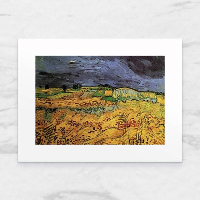 Photo Art Print With Passe-Partout The Fields By Van Gogh 18x24 cm