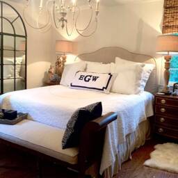 Monogram Pillow Shams, Diamond Case, Bed Monogram, White Cover - thumbnail 2