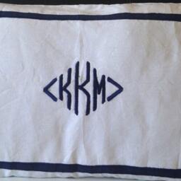 Monogram Pillow Shams, Diamond Case, Bed Monogram, White Cover - thumbnail 3
